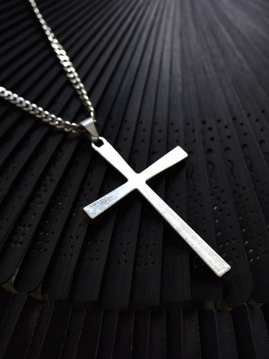 Silver Punk Gothic Cross Necklace
