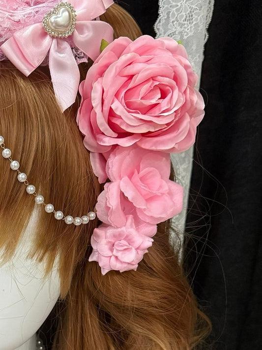 3 Pink Floral Hairclips