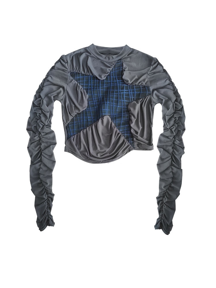 Punk Star Design Dark Grey Long Sleeves Top