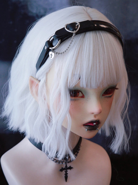 Black Gothic Buckle Decorated With Heart Charm KC