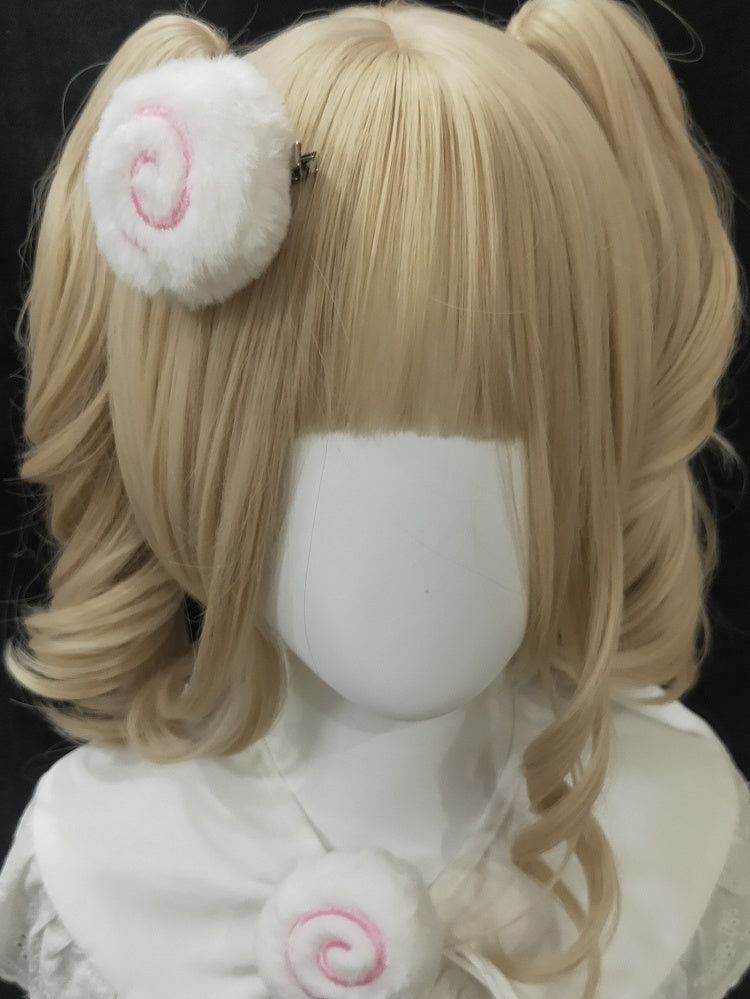 White&Pink Plush Hairclip