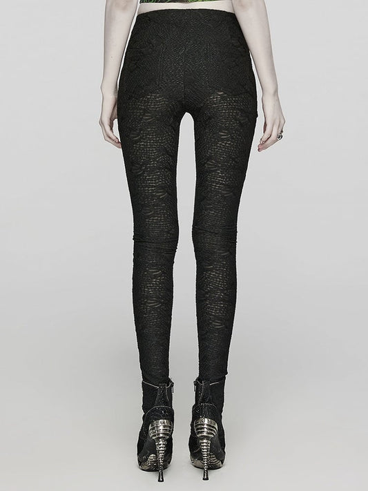 Black Goth Texture Leggings