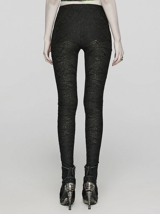 Black Goth Texture Leggings