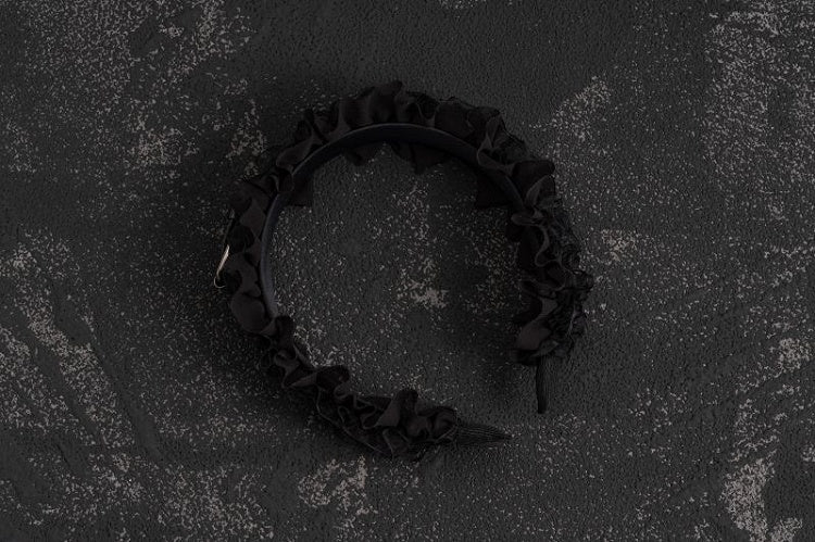 Handmade Side Buckle Black Ruffled KC