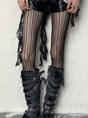 4 Options Hollow-out Striped Tights