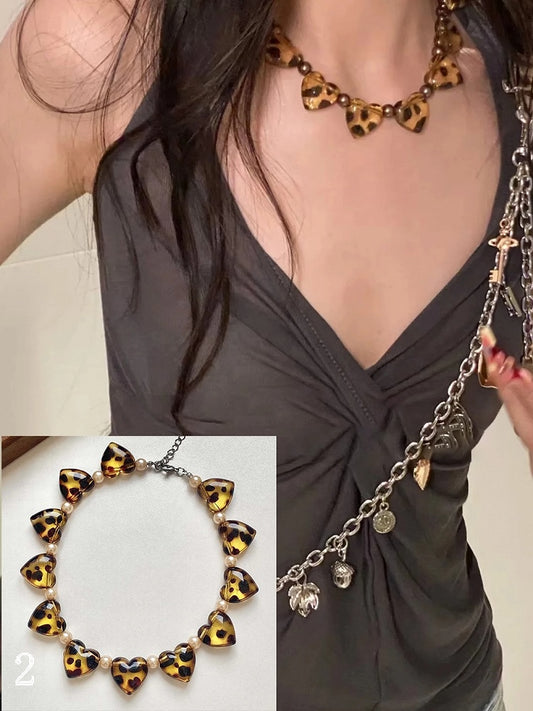 4 Options Leopard Pattern Necklace/Choker