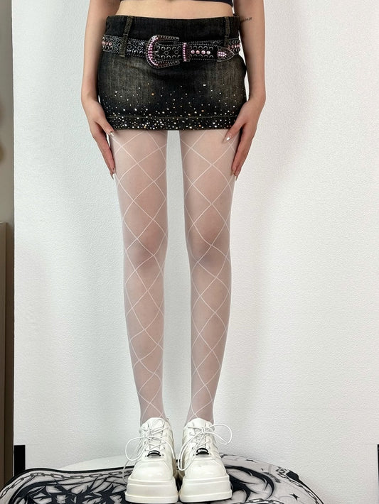 Black/White Diamond Pattern TIghts