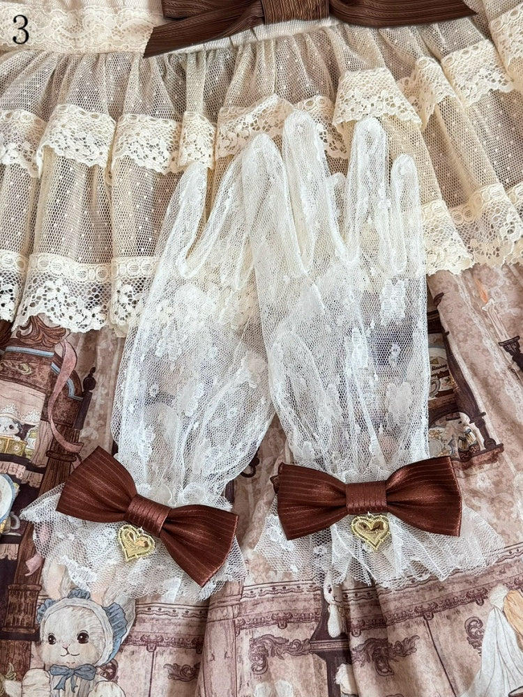 16 Options Crown/Heart Charm Bowknot Lace Gloves