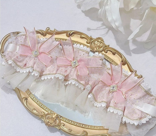 Clearance-Pink Hairband with Bead Details Veil