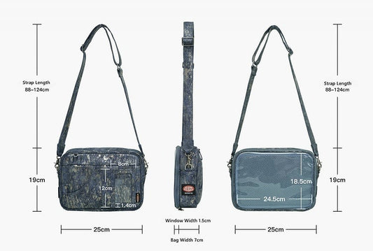 Dark Blue PU Ita Crossbody Bag