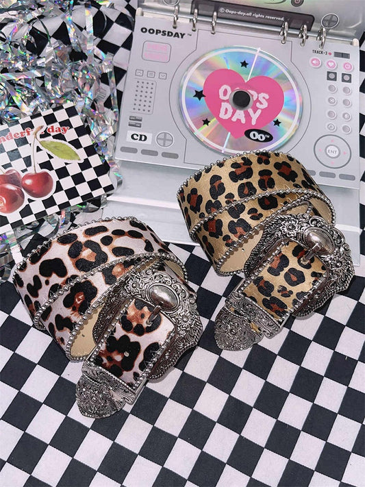 Y2K Punk Leopard Waist Belt 2 Options