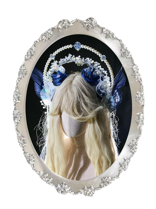 Pink / Blue Fairy Mermaid Beaded Crown Headpiece