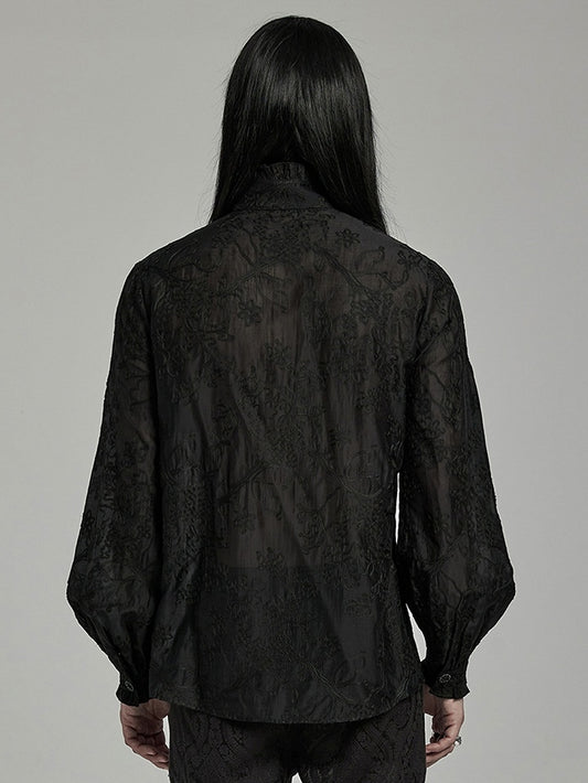 Goth Men's Embroidered Shirt