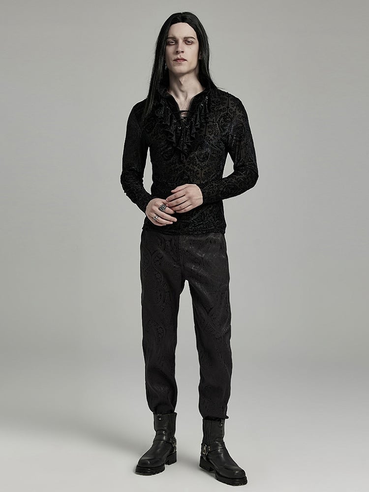 Black Goth High Collar T-shirt