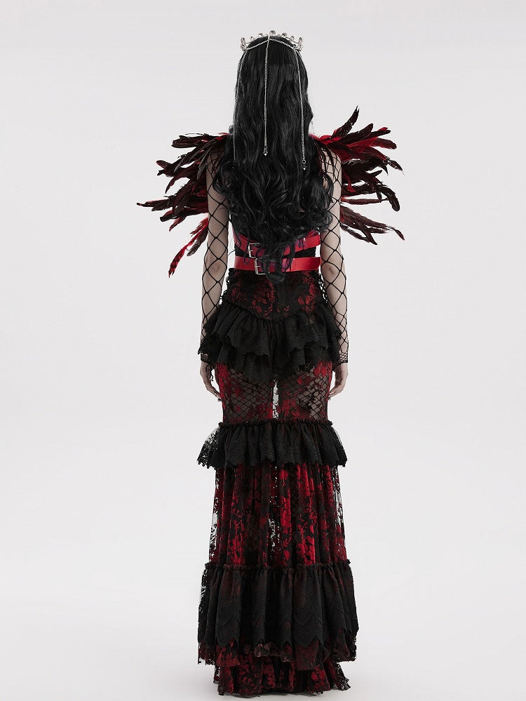 Gothic Faux Feather Shoulder Accessory