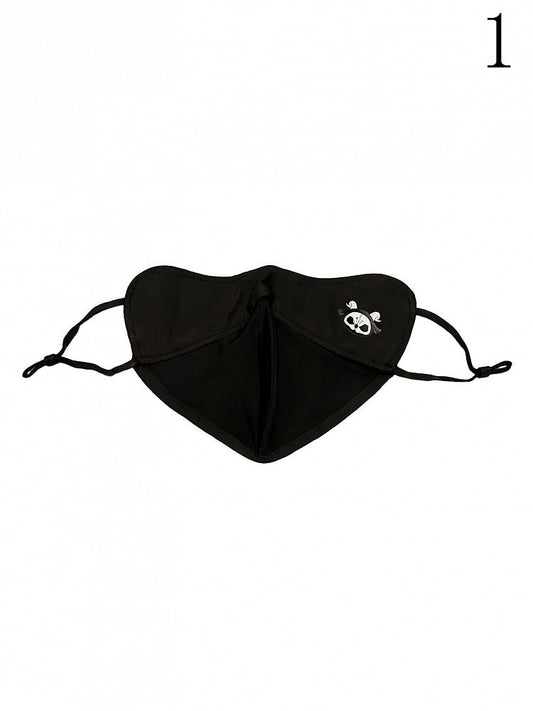 Black Gothic Sun Protection Mask With Black and White Grim Reaper Print