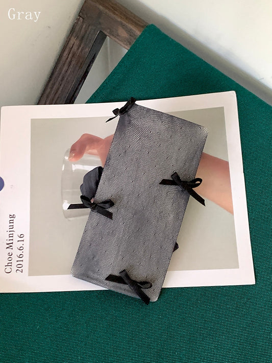 Black/Gray/White Bowknot Details Tights