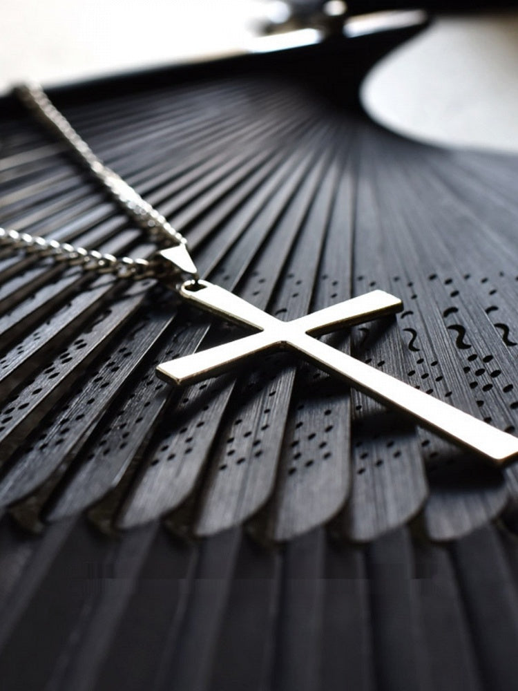 Silver Punk Gothic Cross Necklace