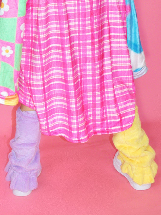 Purple&Yellow Plush Leg Warmers