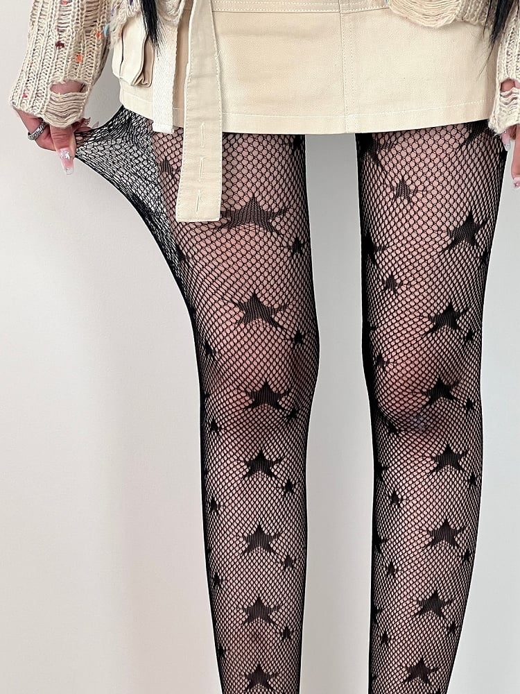 Black Star Pattern Tights