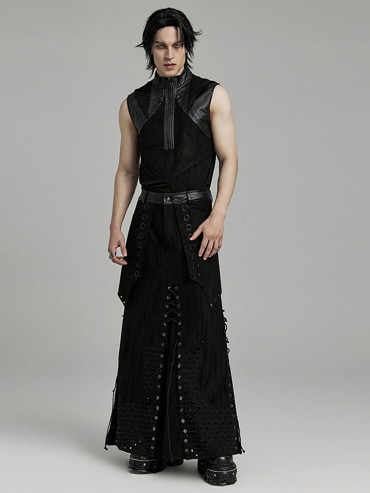 Black Punk Hooded Tank Top