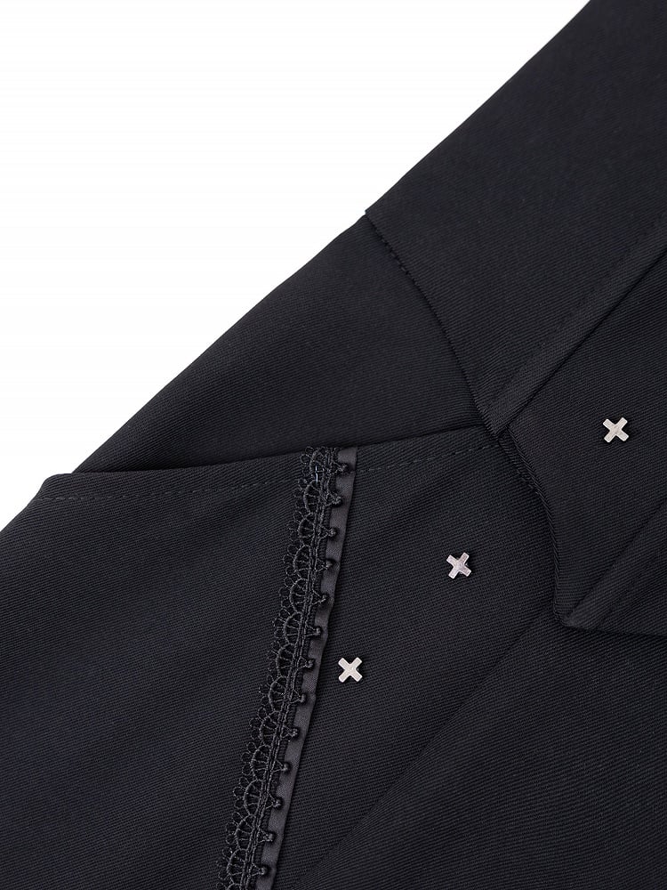 Black Boned Corset Belt High Waist Ouji Fashion Pants