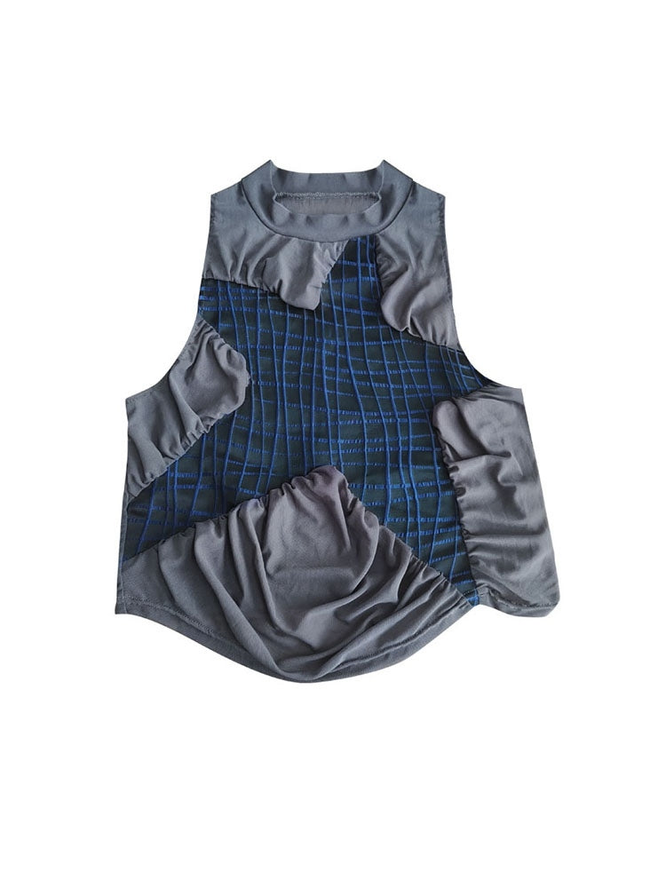 Punk Star Design Dark Grey Sleeveless Top