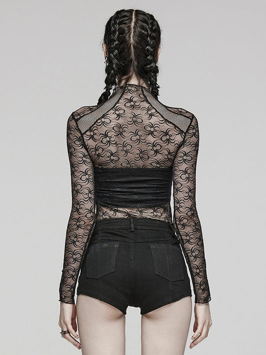 Black Cyberpunk Slim Patchwork T-shirt