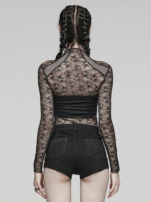 Black Cyberpunk Slim Patchwork T-shirt