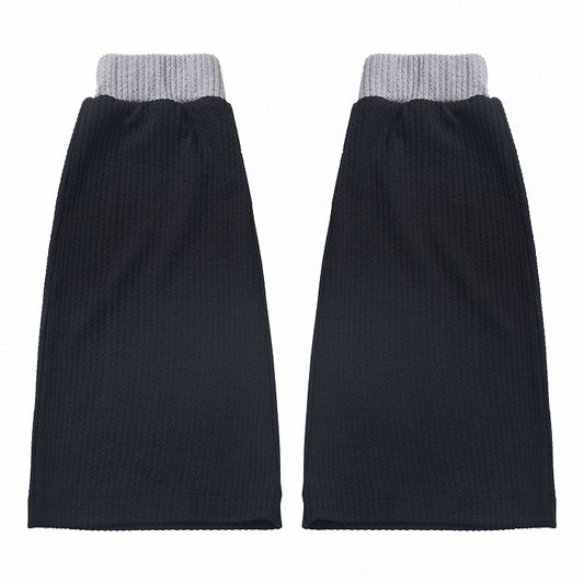 Black and Gray Colorblock Design 45CM Knitted Leg Warmers