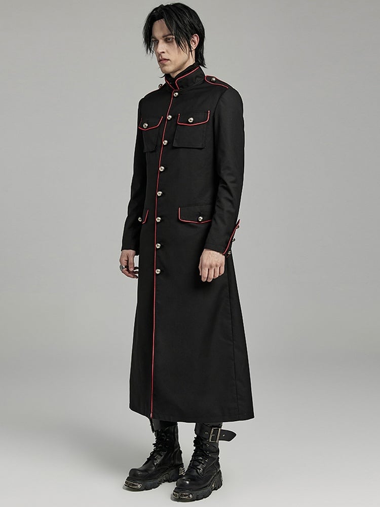 Black and Red Military Coat