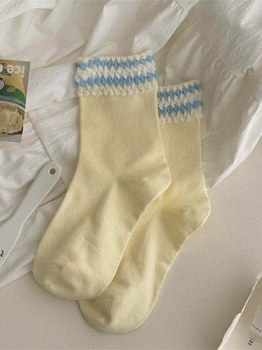 Red/Yellow/Blue/White Lolita Calf Socks