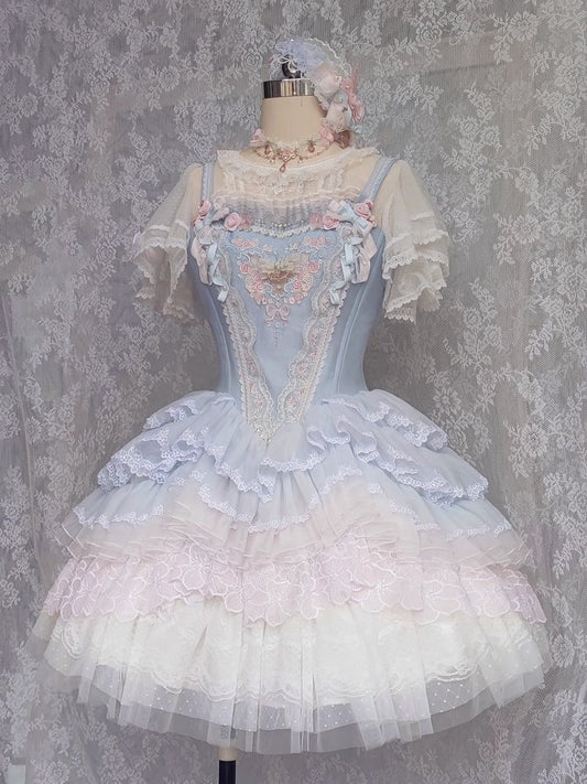 White Butterfly Sleeves Semi-sheer Dotted Tulle Blouse