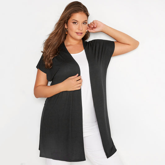 Solid Color Modal Short Sleeve Jacket