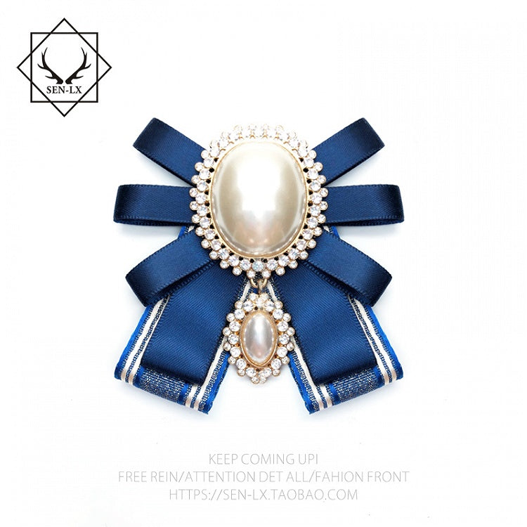 Vintage Pearl Bow Tie Brooch