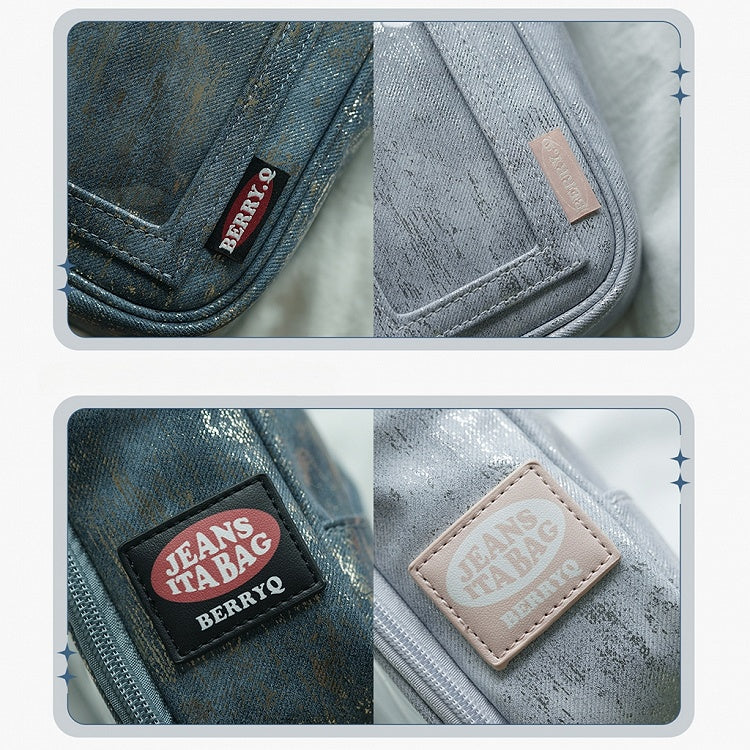 Light Blue PU Ita Crossbody Bag