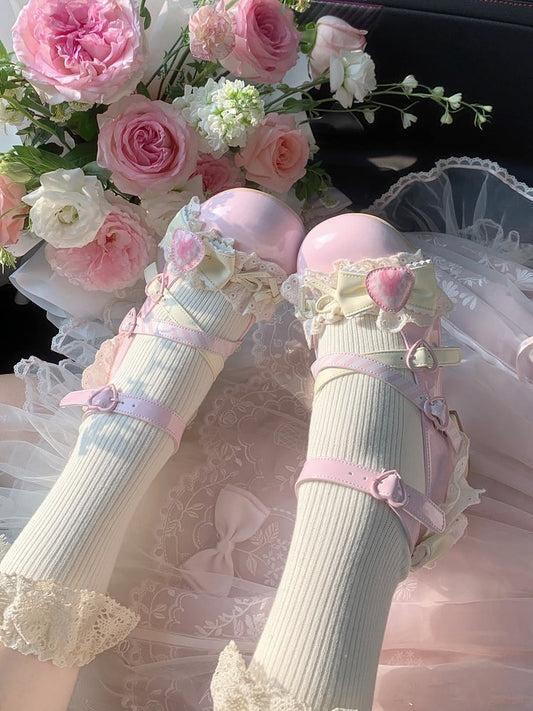 Cheese Strawberry Cake Pink Sweet Lolita Mary Jane Shoes