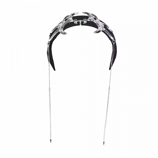 Y3K Fashion Futuristic Black Cyberpunk Metal Chain KC