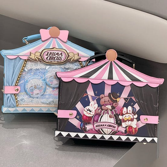 Black and Purple Circus Sweet Bunny and Bear Print Ita Bag