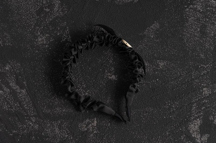 Handmade Skull Wings Black Pleated KC