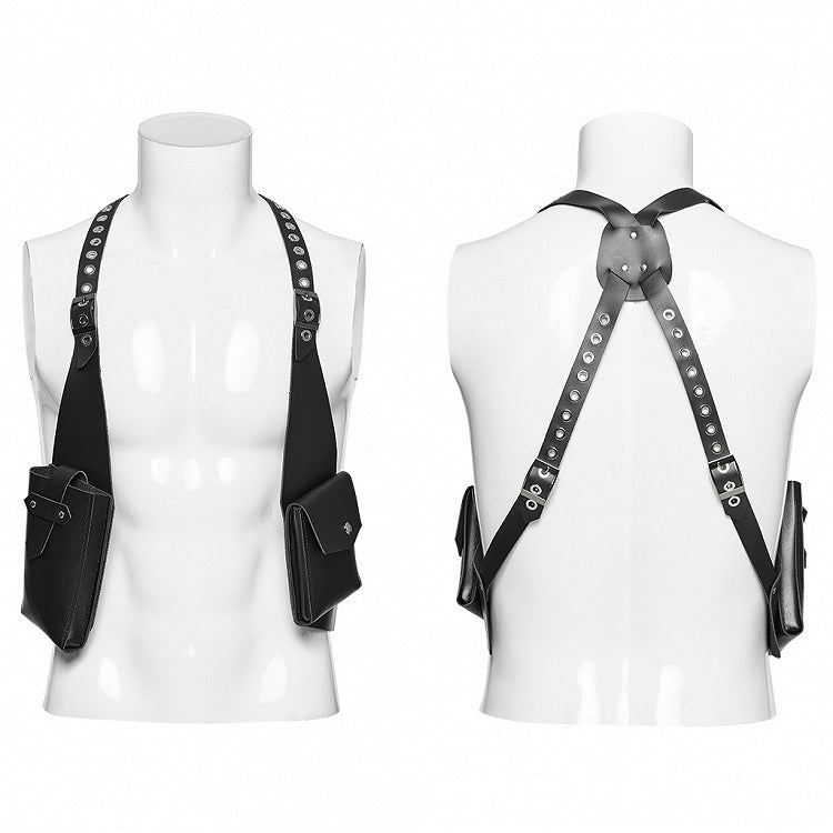 Black Punk Vest Strap Bag
