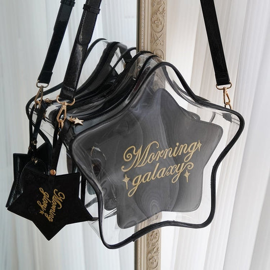Black PU Star-shaped Ita Bag Set with Detachable Badge Charm