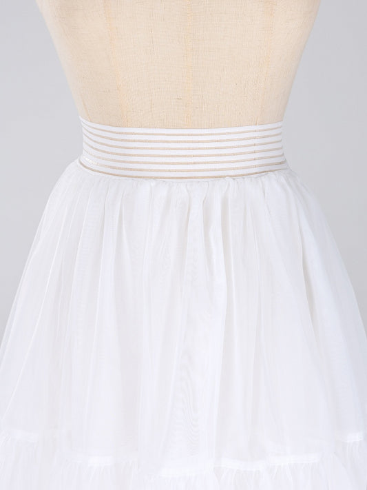 White 85cm Daily A-line Long Layered Petticoat
