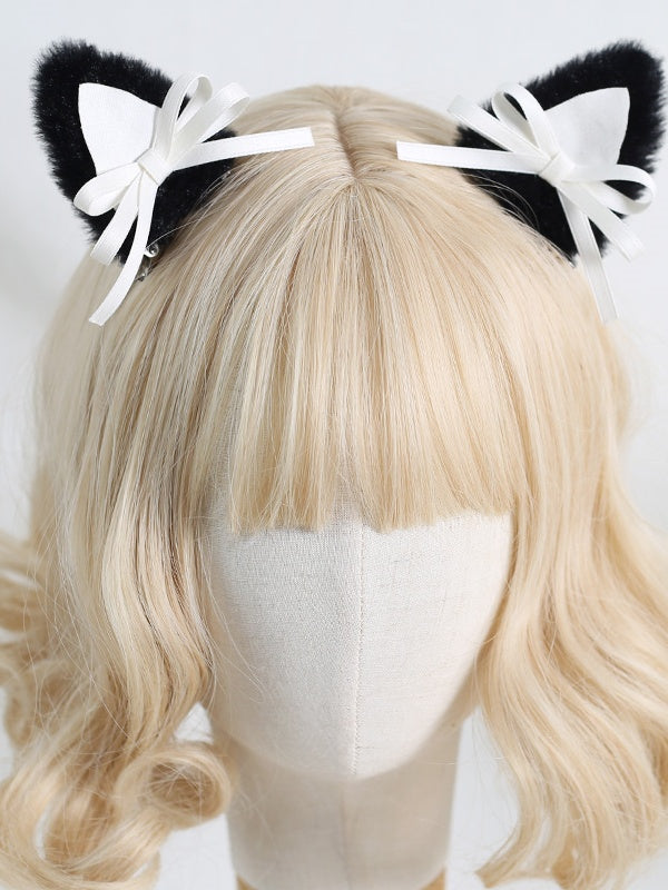 5 Colors A Pair of Plush Kitty Ear Hairclips