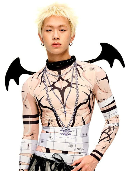 Punk Black Devil Wings Choker