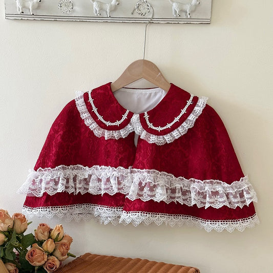 Pink / Blue / Red / Apricot / Black Peter Pan Collar Cape