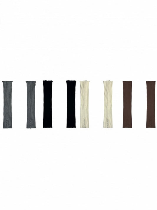 Gray/Beige/Brown/Black Self-tie Straps Leg Warmers