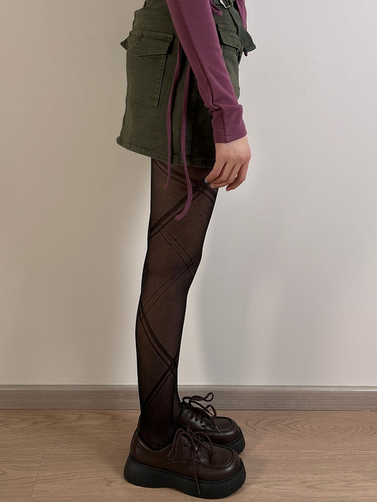 Black Diamond Pattern Tights
