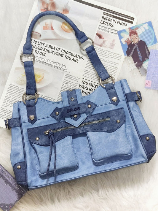 Sky Blue Motorcycle Ita Shoulder Bag