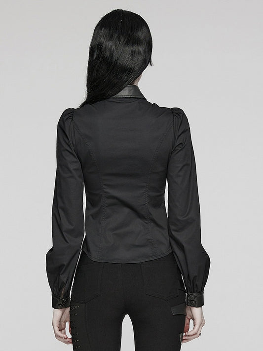 Black Punk Sexy Hollow Shirt